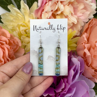 Fair Trade Fused Glass Earrings - Long Bar - Multiple Colors