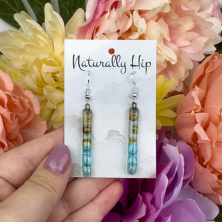 Fair Trade Fused Glass Earrings - Long Bar - Multiple Colors