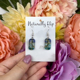 Fair Trade Fused Glass Earrings - Rectangle - Multiple Colors
