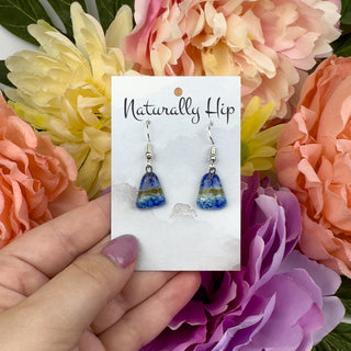 Fair Trade Fused Glass Earrings - Trapezoid - Multiple Colors