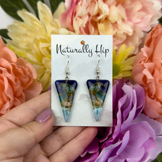Fair Trade Fused Glass Earrings - Big Triangle - Multiple Colors