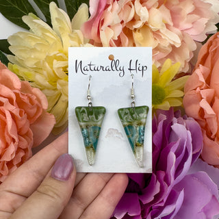 Fair Trade Fused Glass Earrings - Big Triangle - Multiple Colors