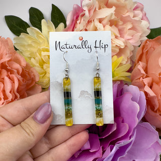 Fair Trade Fused Glass Earrings - Long Bar - Multiple Colors