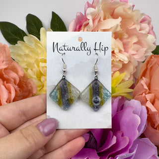 Fair Trade Fused Glass Earrings - Diamond - Multiple Colors
