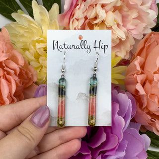 Fair Trade Fused Glass Earrings - Long Bar - Multiple Colors
