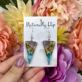 Fair Trade Fused Glass Earrings - Big Triangle - Multiple Colors