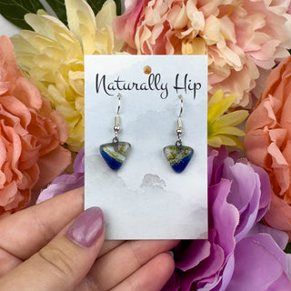 Fair Trade Fused Glass Earrings - Small Triangle - Multiple Colors