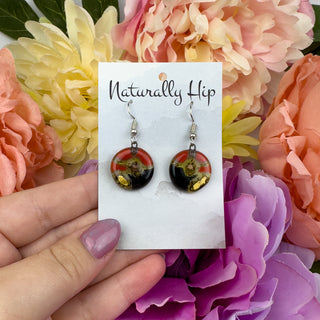Fair Trade Fused Glass Earrings - Circle - Multiple Colors