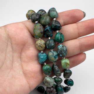 Chrysocolla 10x10-14mm Nugget 15in Strand