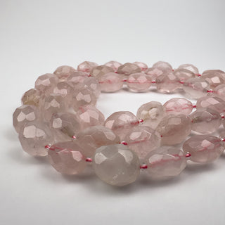 Rose Quartz 10-12x14-18mm Faceted Nuggets 15in Strand
