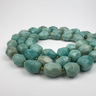 Brazilian Amazonite 11-13x14-16mm Faceted Nuggets 15in Strand