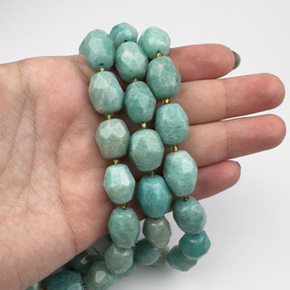 Brazilian Amazonite 11-13x14-16mm Faceted Nuggets 15in Strand