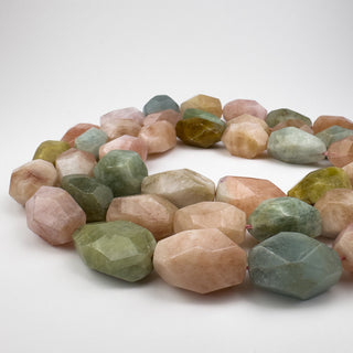 Morganite 15-20x22-25mm Faceted Nuggets 15in Strand