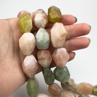 Morganite 15-20x22-25mm Faceted Nuggets 15in Strand