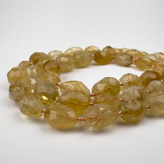 Citrine 9-12x12-15mm Faceted Nuggets 15in Strand