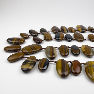 Iron Zebra Jasper 13-18x22-30 Top Drilled Ovals 15in Strand