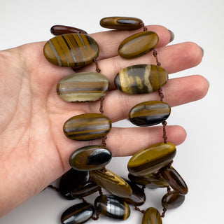 Iron Zebra Jasper 13-18x22-30 Top Drilled Ovals 15in Strand