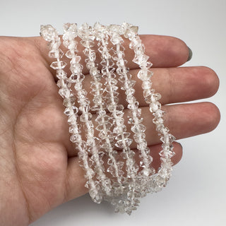 Herkimer Diamond 3x5-7mm Faceted Points 15in Strand