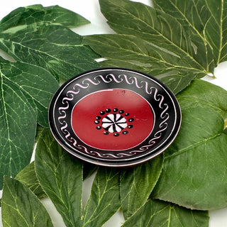 Round Soapstone Dish red