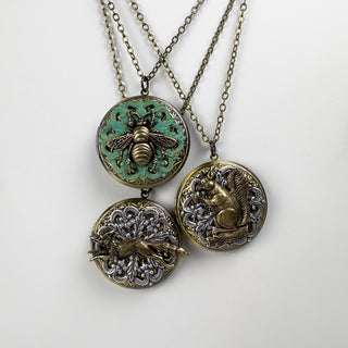 Round Locket Necklace - Multiple Designs