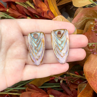 Handcrafted Geometric Ceramic Charm Pairs - Multiple Designs