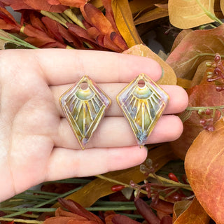 Handcrafted Geometric Ceramic Charm Pairs - Multiple Designs