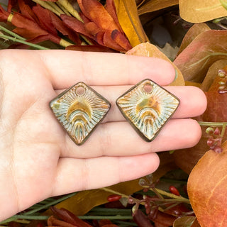 Handcrafted Geometric Ceramic Charm Pairs - Multiple Designs