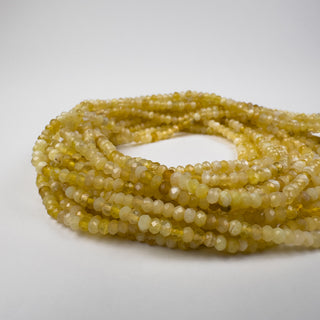 Yellow African Opal Rondelle 3mm Faceted 15.5in Strand