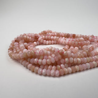 Pink Opal 3x4mm Rondelle Faceted 15in Strand