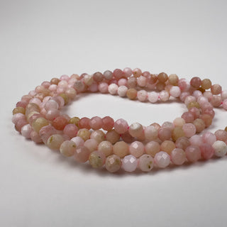 AAA Peruvian Pink Opal 4.5mm Round Faceted 15in Strand