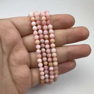 AAA Peruvian Pink Opal 4.5mm Round Faceted 15in Strand