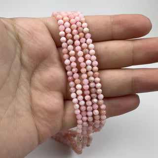 Pink Opal 4mm Round Faceted 15in Strand