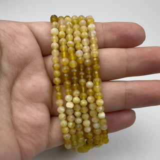 Yellow Opal 4mm Round Faceted 15in Strand