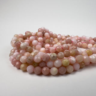 Peruvian Pink Opal 5mm Round Faceted 15in Strand