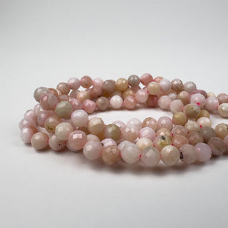 AAA Peruvian Pink Opal 6mm Round Faceted 15in Strand