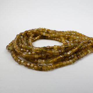 Yellow Tourmaline 2.5mm Faceted Cubes 15in Strand
