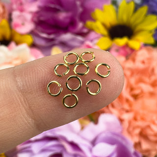 Open Gold Plated Round Jump Rings - 24 Pack