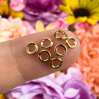 Open Gold Plated Round Jump Rings - 24 Pack