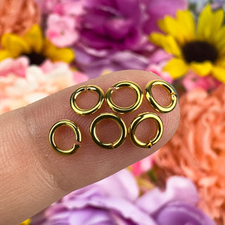 Open Gold Plated Round Jump Rings - 24 Pack