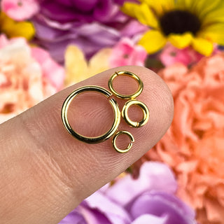 Open Gold Plated Round Jump Rings - 24 Pack