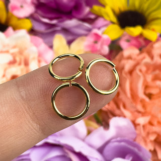 Open Gold Plated Round Jump Rings - 24 Pack
