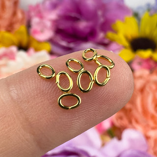 Open Gold Plated Oval Jump Rings - 24 Pack