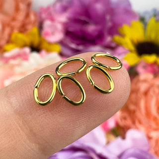 Open Gold Plated Oval Jump Rings - 24 Pack