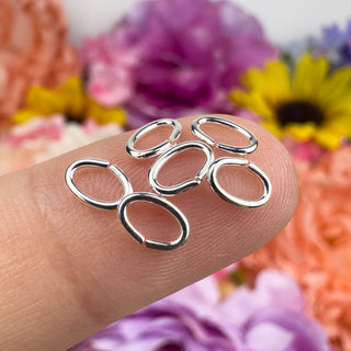 Open Silver Plated Oval Jump Rings - 24 Pack