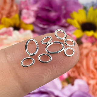 Open Silver Plated Oval Jump Rings - 24 Pack