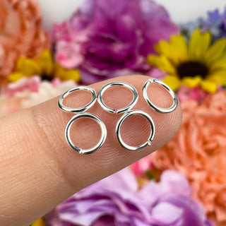 Open Silver Plated Round Jump Rings - 24 Pack