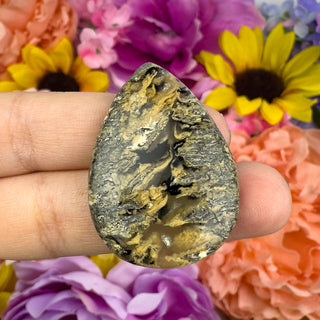 Tiger Dendritic Agate 27x40mm Teardrop Cabachon