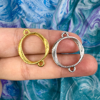 18mm Circle Connector Brushed - Multiple Colors