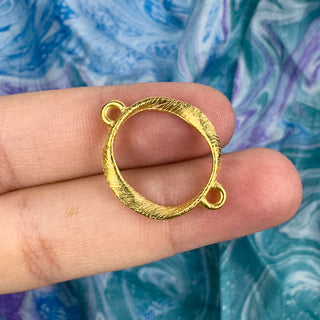 18mm Circle Connector Brushed - gold