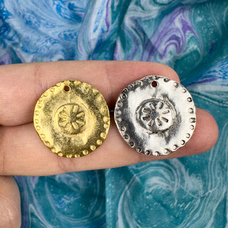 20mm Round Stamped Pendant - Multiple Colors